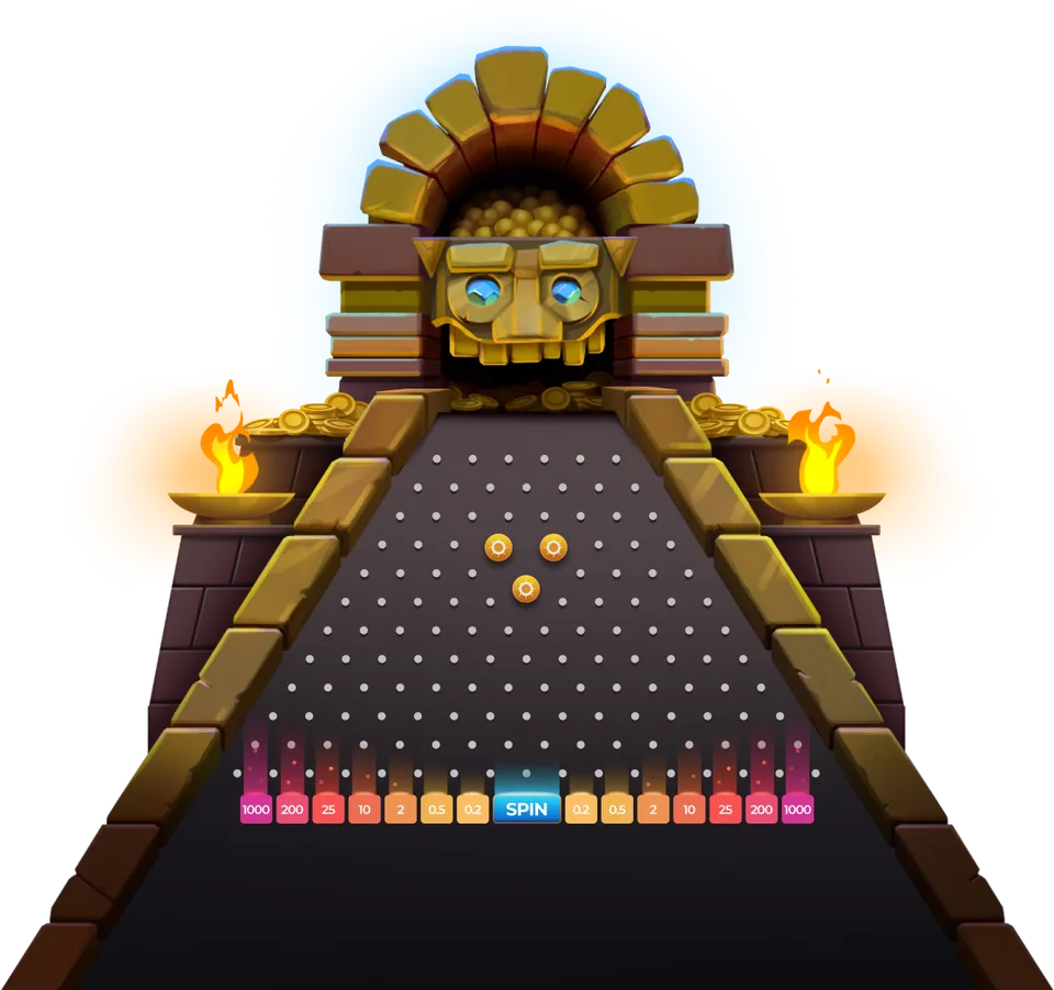 Le plateau en mode bonus – Plinko AZTEC